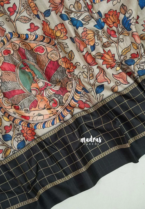 Midnight Black Handcrafted Printed Saree